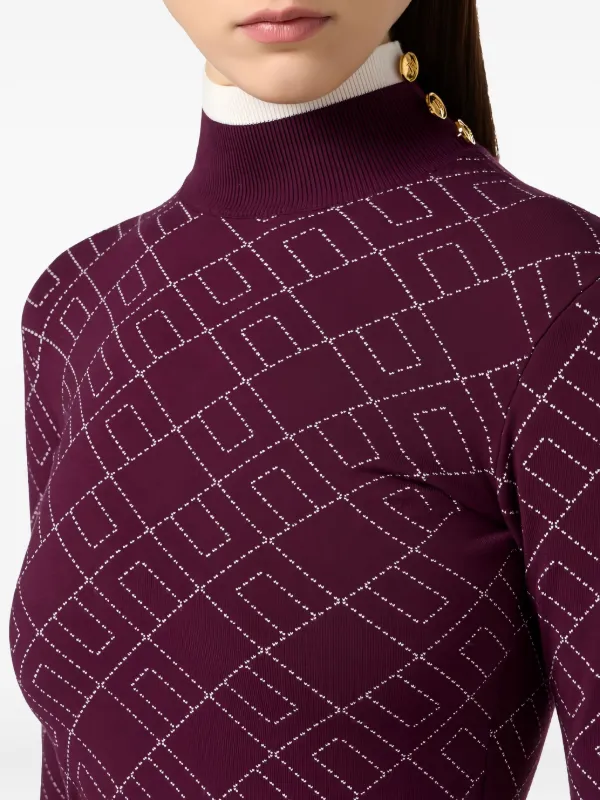 Elisabetta Franchi デコラティブボタン ニットドレス | レッド