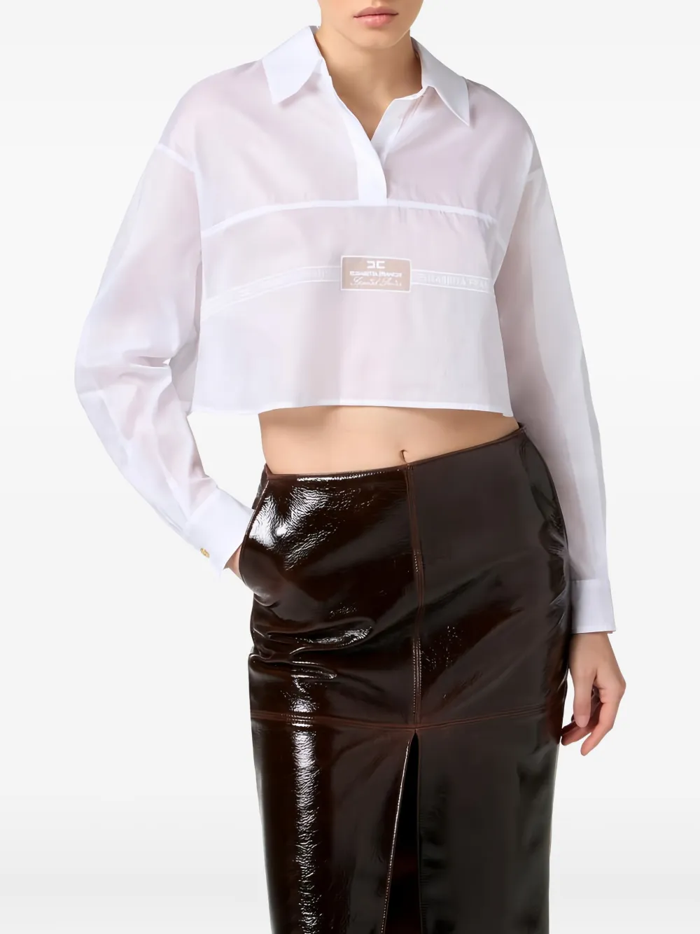 Elisabetta Franchi Blouse met logopatch Wit