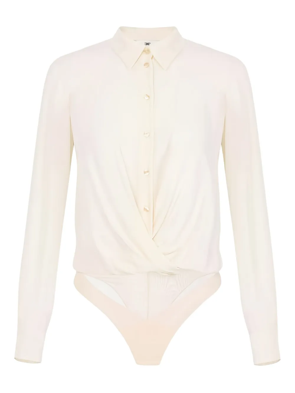 Elisabetta Franchi draped-detail long-sleeve bodysuit | White | Image 1