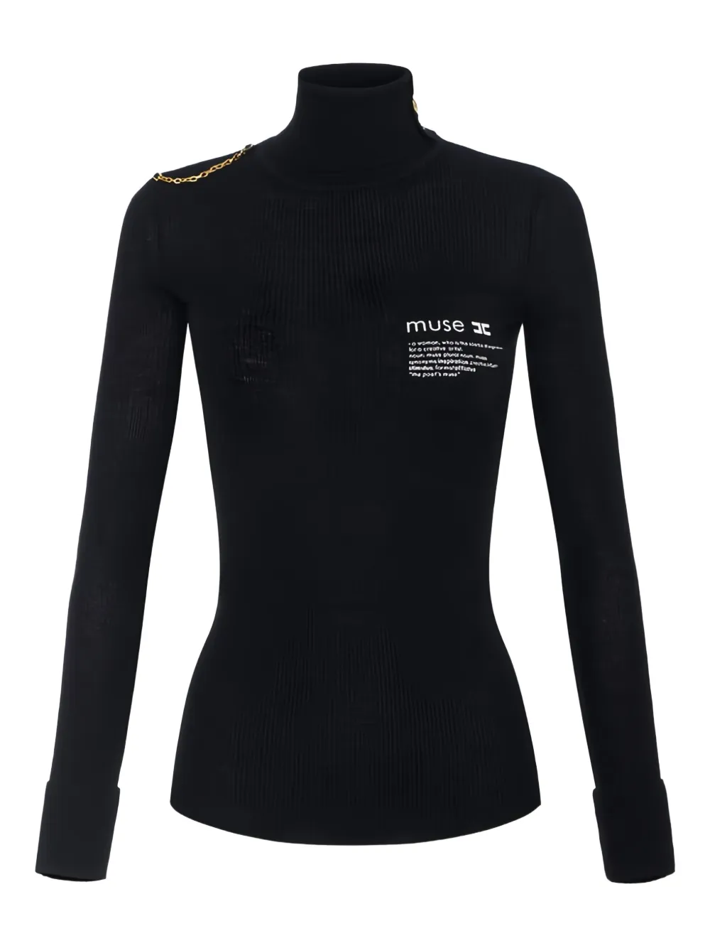 Elisabetta Franchi Turtleneck Knitted Top In Black