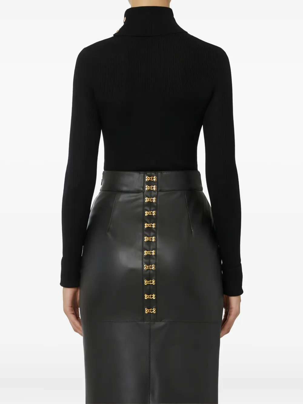 Elisabetta Franchi Turtleneck Knitted Top In Black