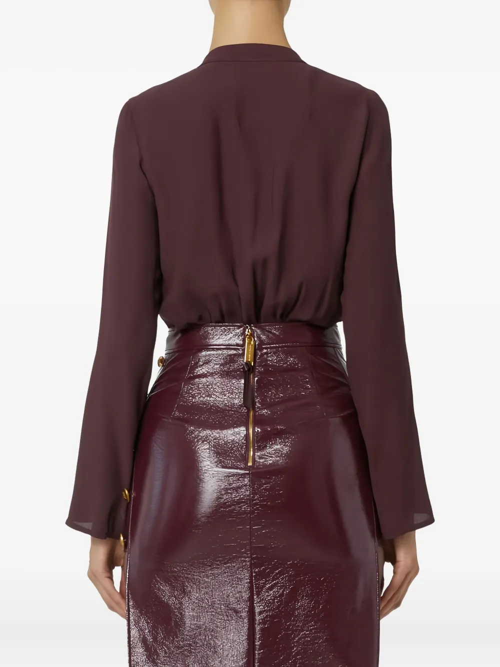 Elisabetta Franchi Georgette body met juwelen detail Rood