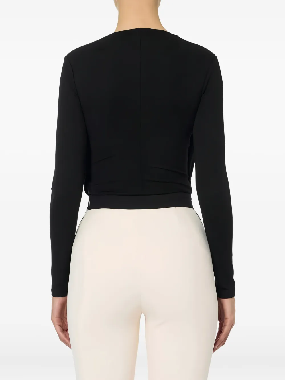 Elisabetta Franchi Draped-design Logo-detail Top In Black