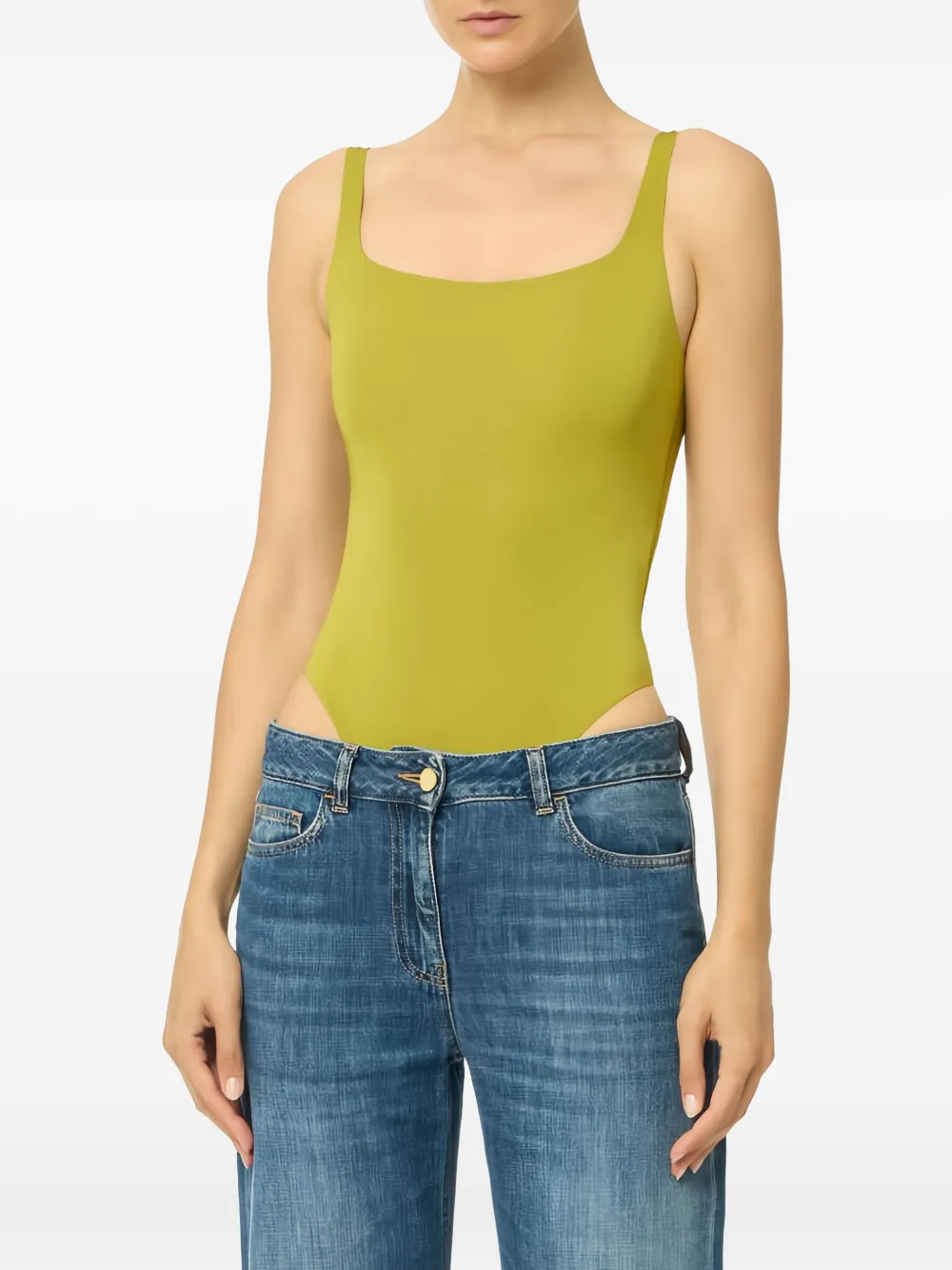 Elisabetta Franchi Body Mit Eckigem Ausschnitt In Green