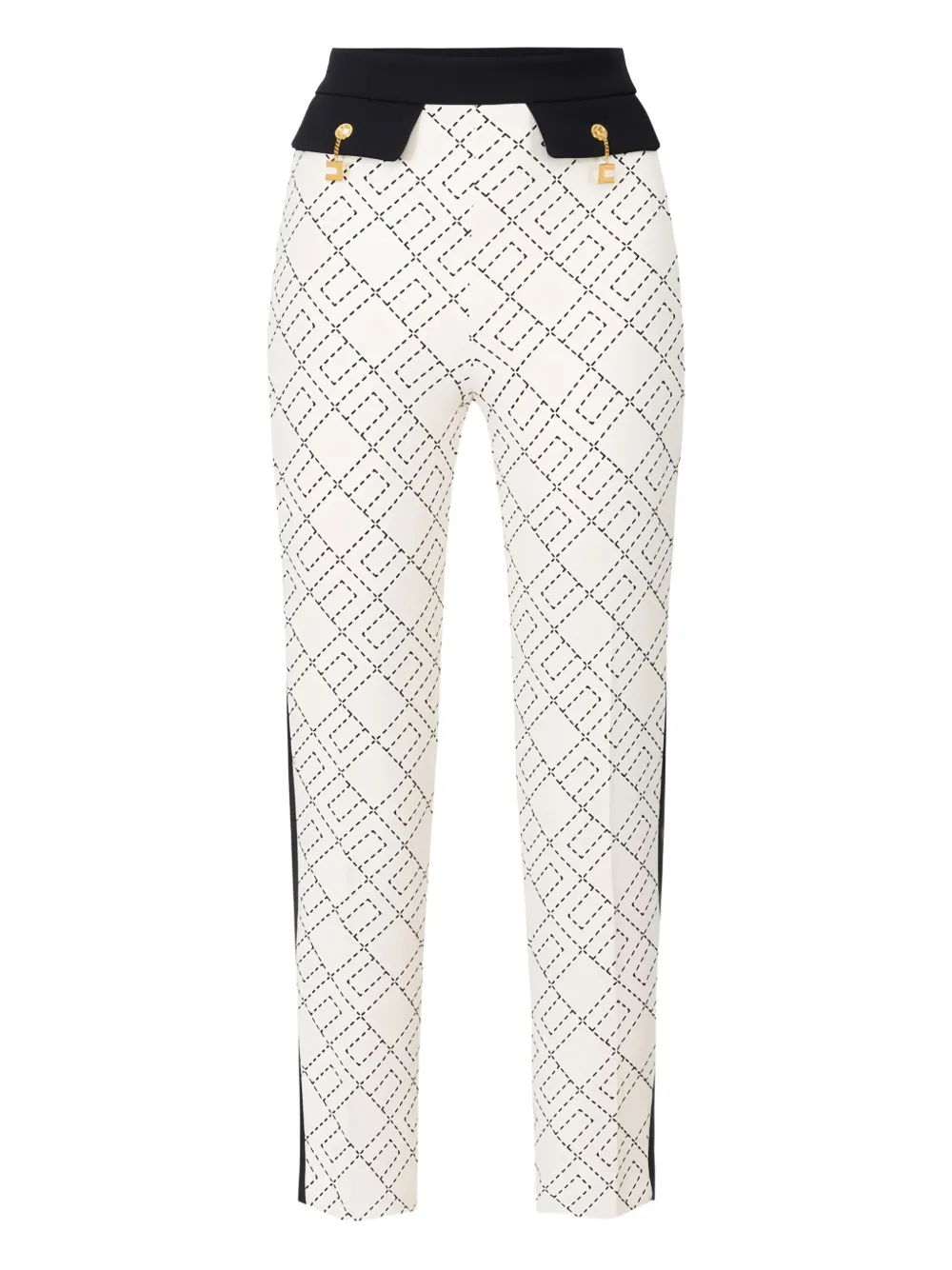 Elisabetta Franchi logo-print two-colour trousers | Black | Image 1
