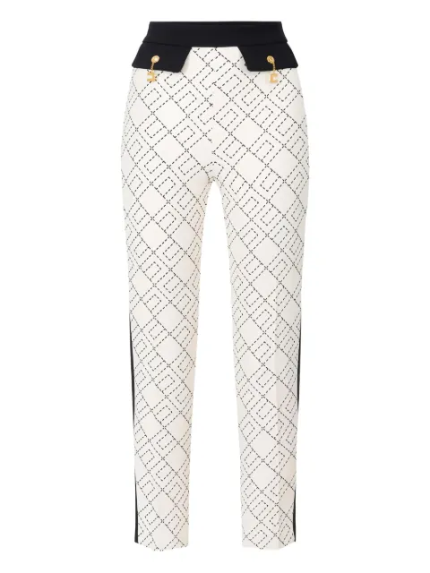 Elisabetta Franchi logo-print two-colour trousers