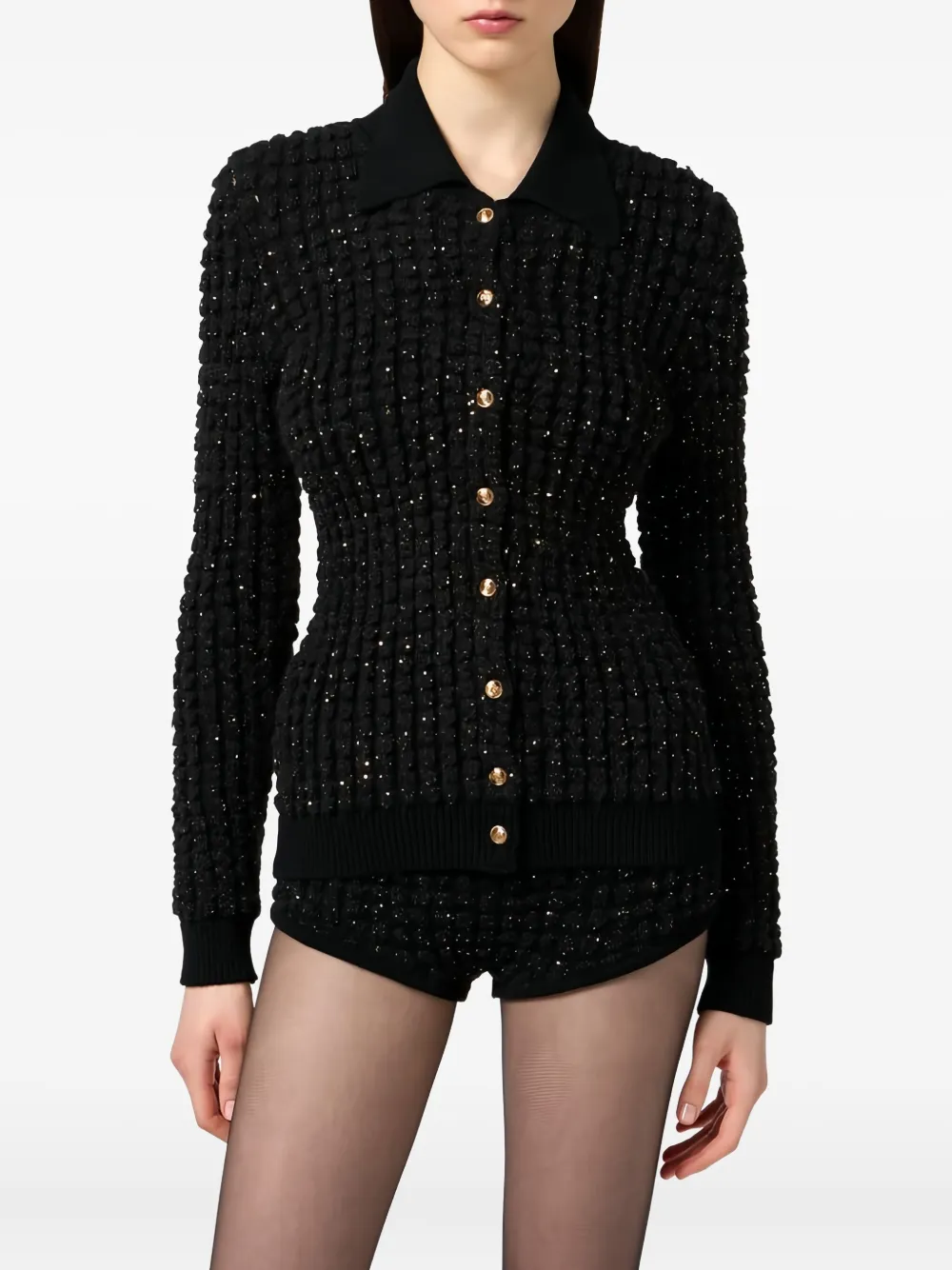 Elisabetta Franchi Vest met pailletten Zwart