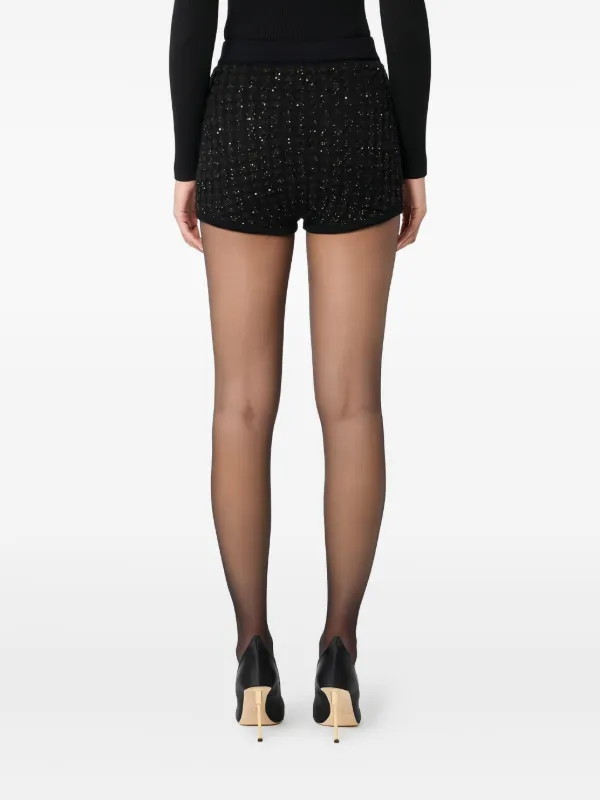 Elisabetta Franchi Sequin Embellished Shorts | Black | FARFETCH