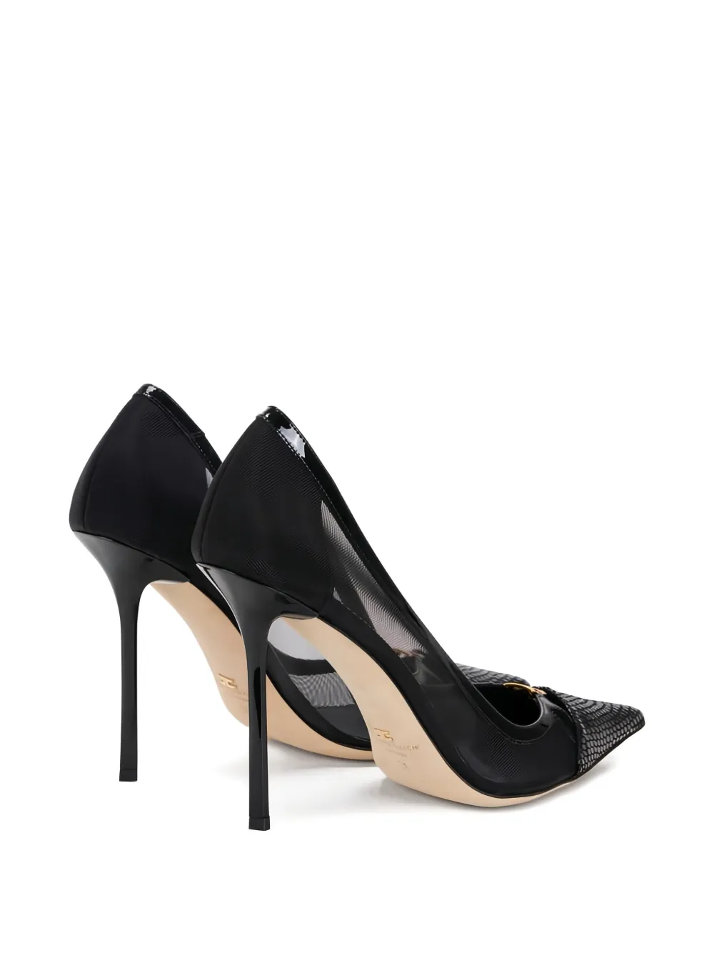 Elisabetta Franchi Pumps met leren hak 110|black