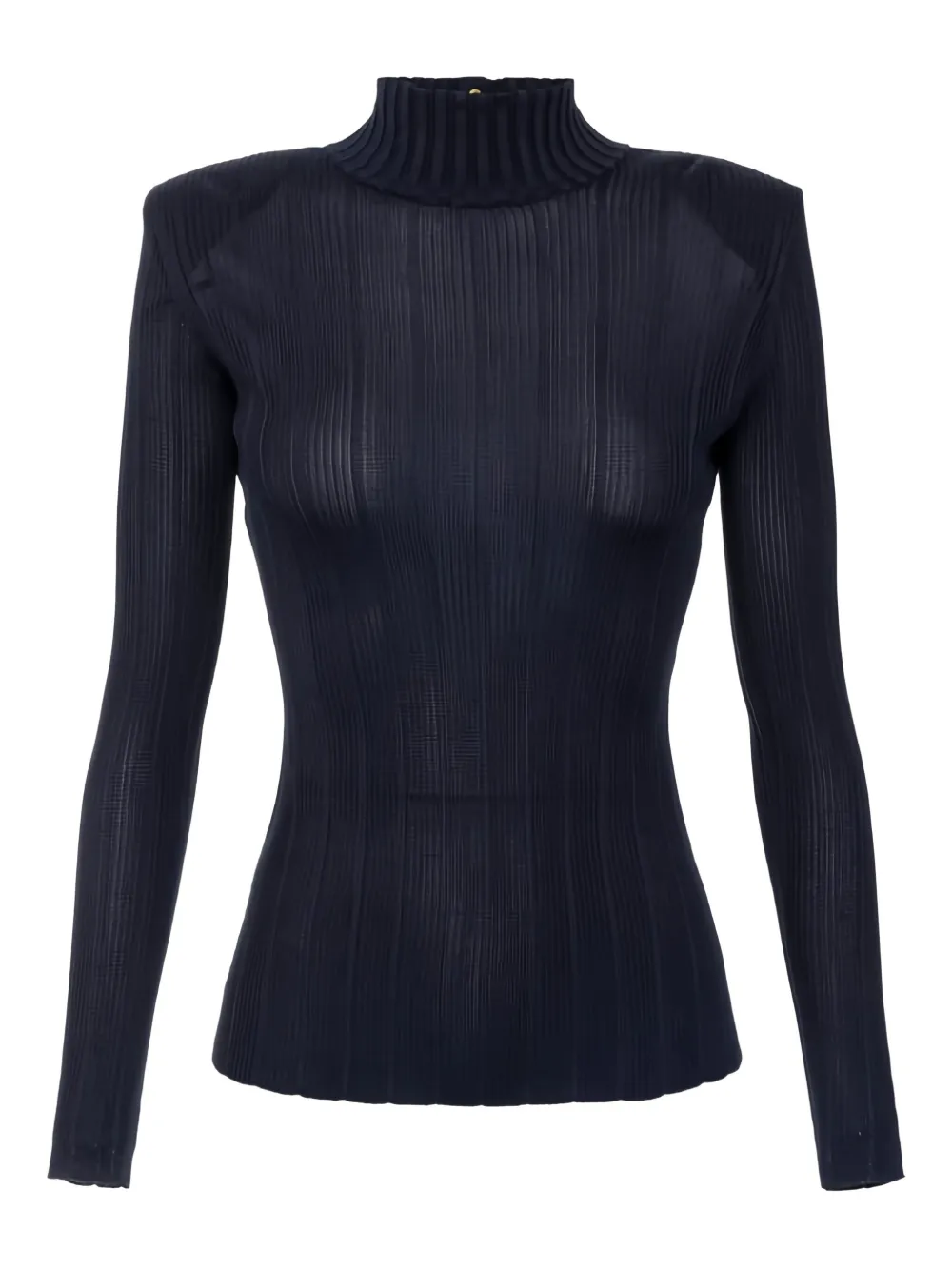 Elisabetta Franchi high-neck logo-detail top - Blu