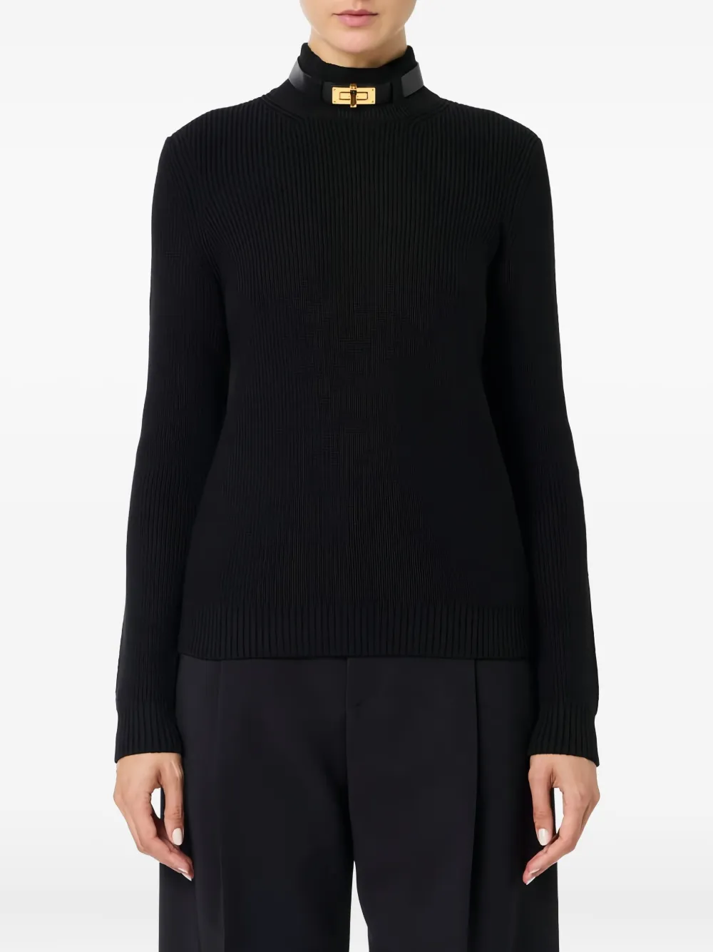 Elisabetta Franchi Wool Blend Sweater In Black