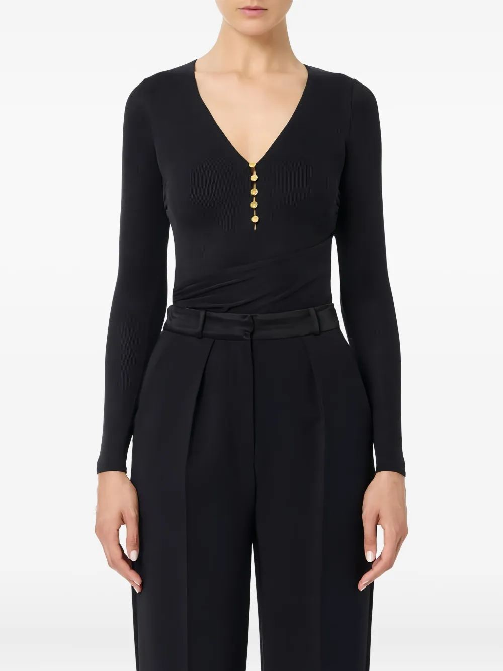 Elisabetta Franchi v-neck blouse - Zwart