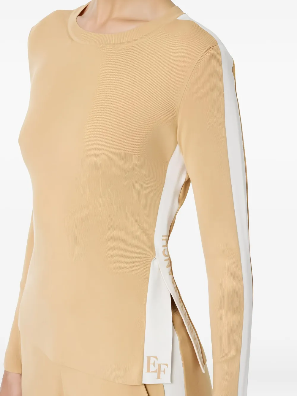 Elisabetta Franchi Gestreepte top Beige