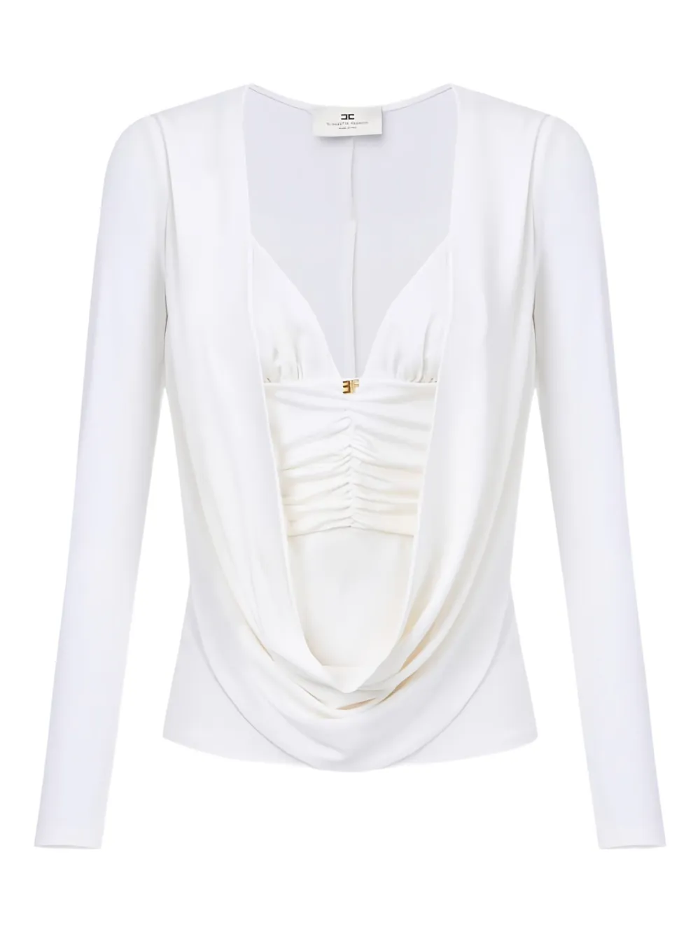 Elisabetta Franchi Draped Blouse In White