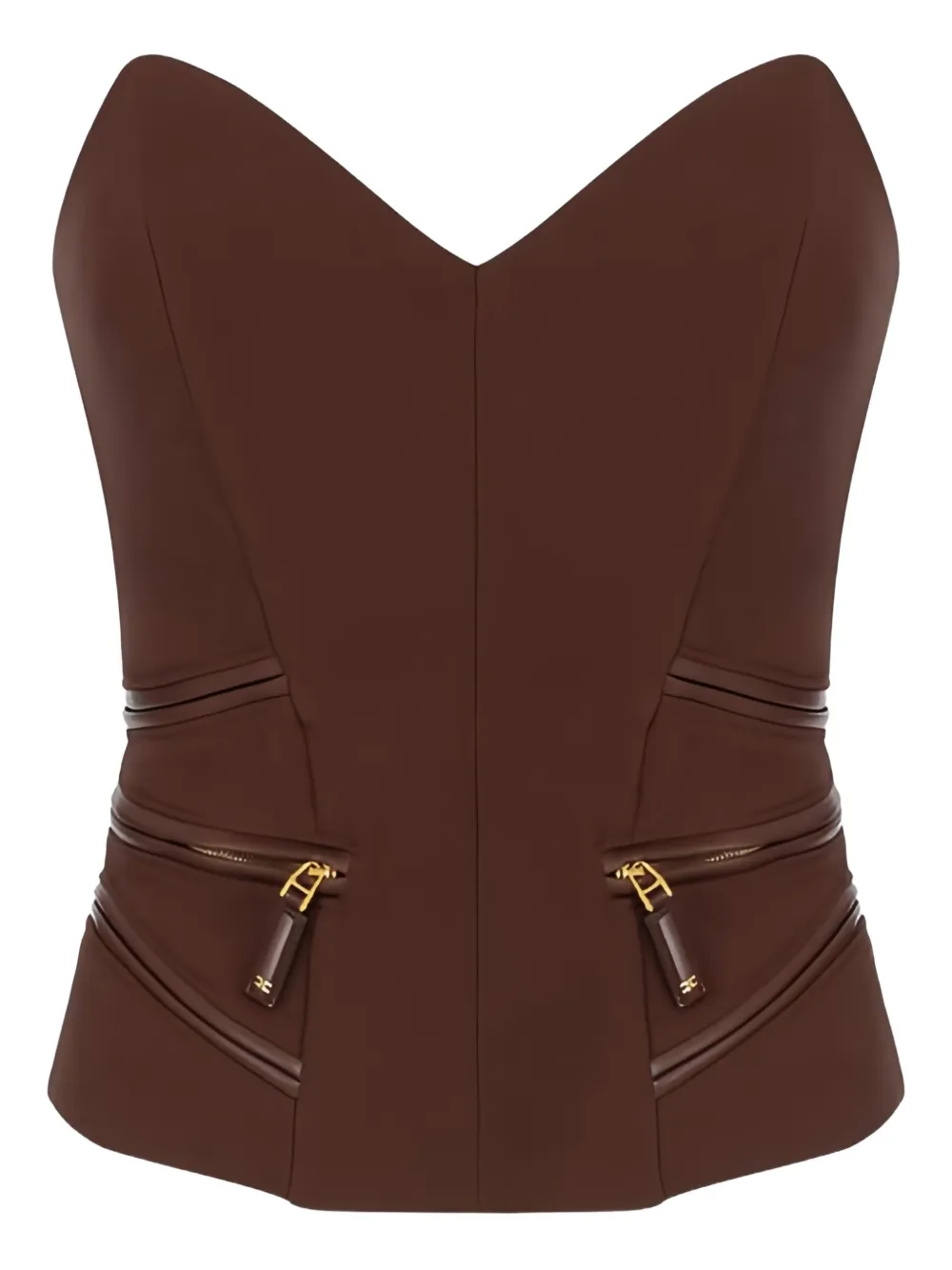 Elisabetta Franchi top estilo bustier con cierre | marrón | Image 1