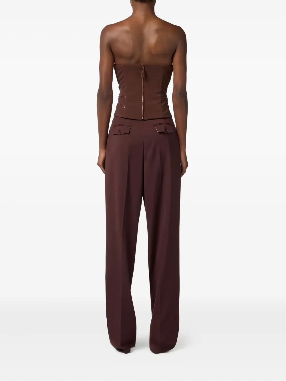 Elisabetta Franchi Bustier top met rits Bruin