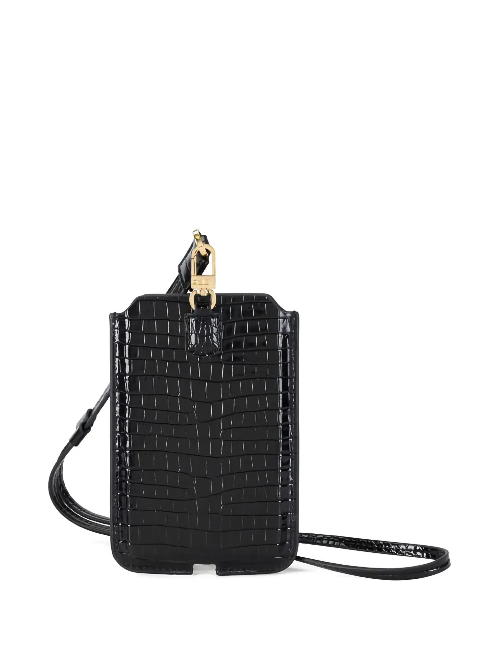 Elisabetta Franchi Crocodile-print Phone Case In Black