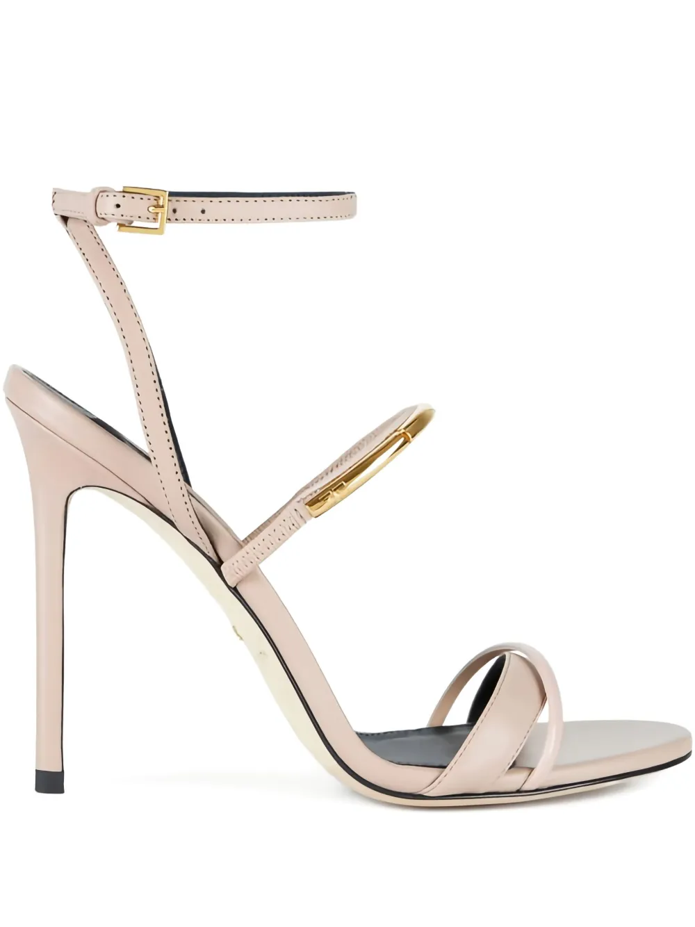 Elisabetta Franchi 105mm jewel-detail leather sandals | Neutrals | Image 1