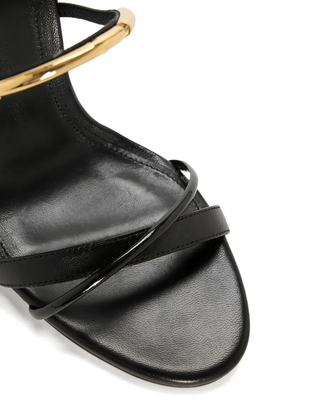 Elisabetta Franchi 105mm leather stiletto sandals Zwart