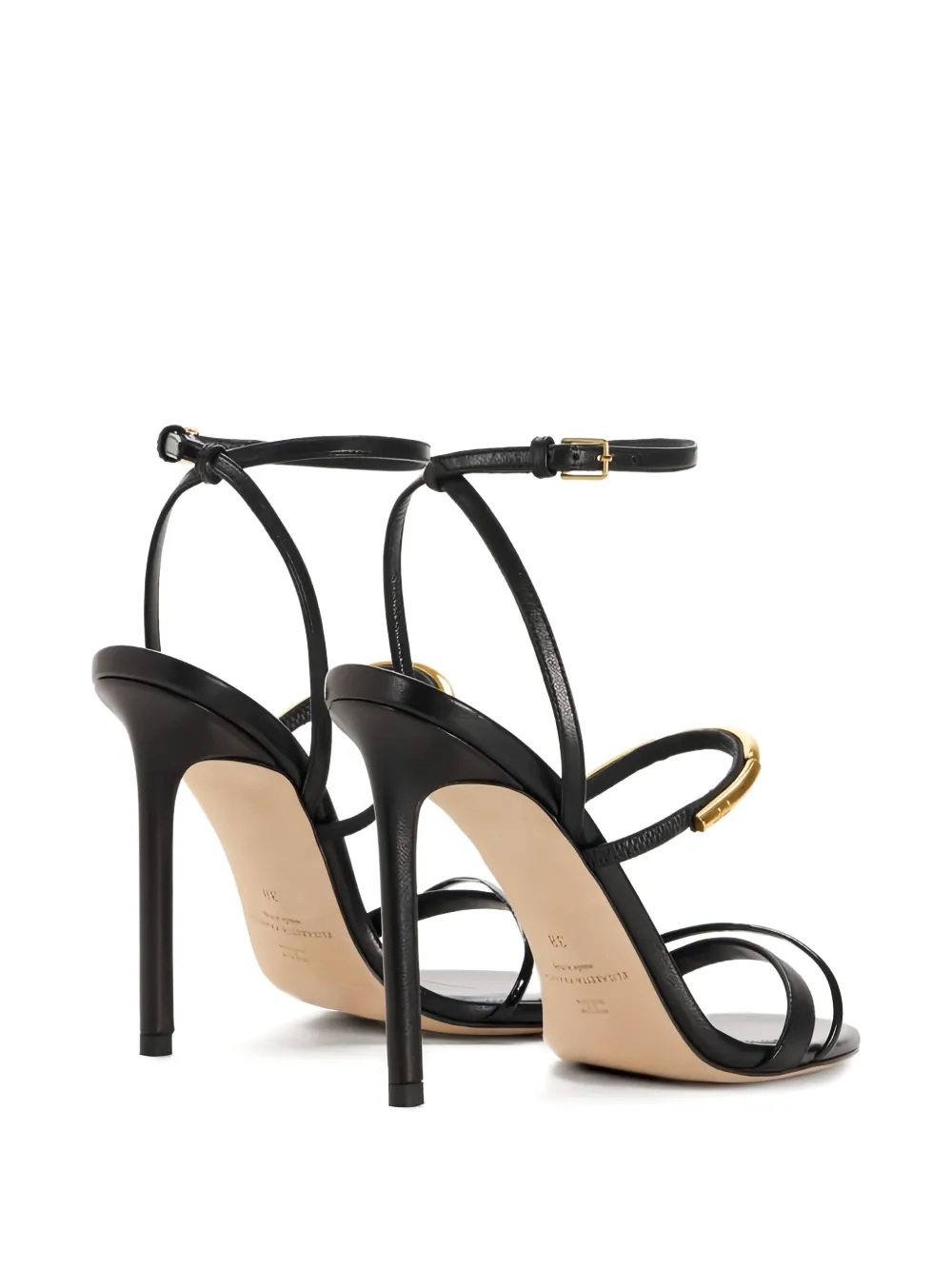 Elisabetta Franchi 105mm leather stiletto sandals Zwart