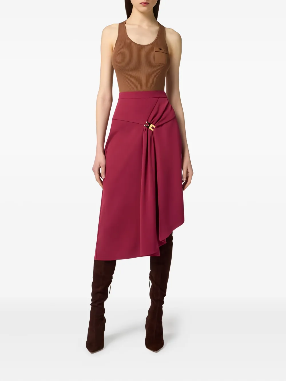 Elisabetta Franchi camiseta de canalé con bolsillo en el pecho | Chalecos y camisetas | Image 2