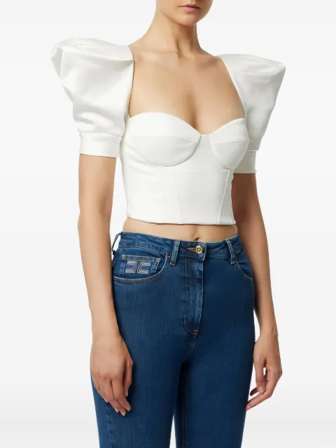 Elisabetta Franchi top estilo bustier con mangas farol