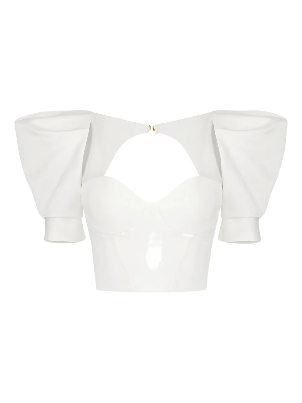 Elisabetta Franchi Bustier top met ballonmouwen Wit