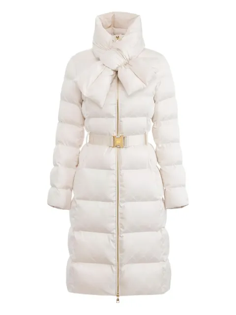 Elisabetta Franchi jacquard scarf-collar down coat