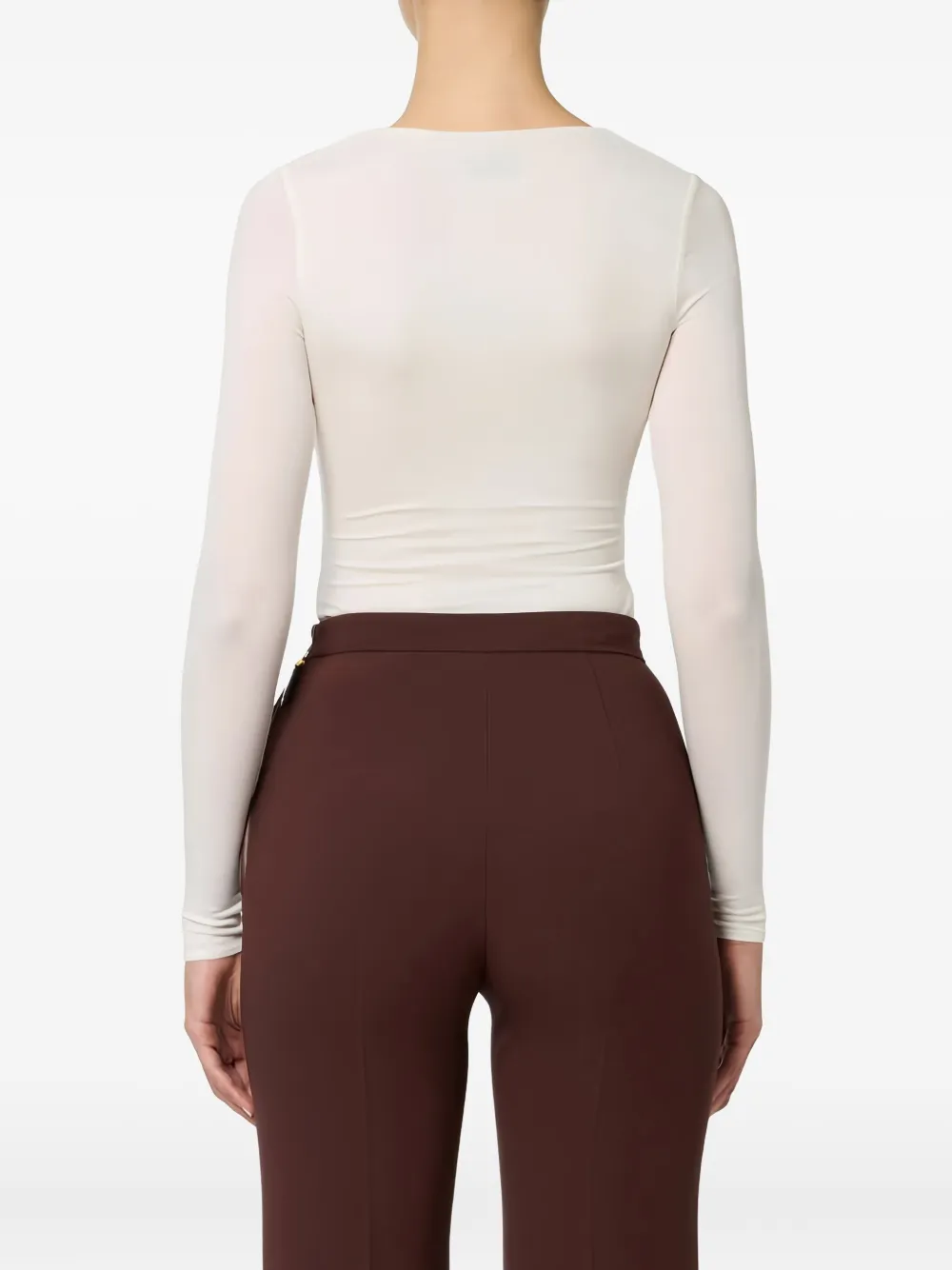 Elisabetta Franchi Button-detail Draped Top In White