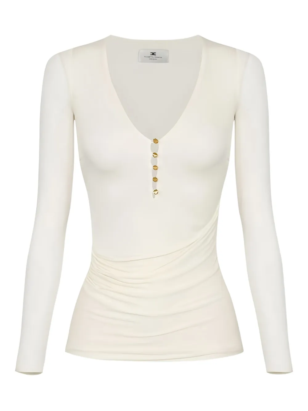 Elisabetta Franchi button-detail draped top | Neutrals | Image 1