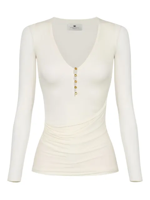 Elisabetta Franchi top drapeado con detalle de botones