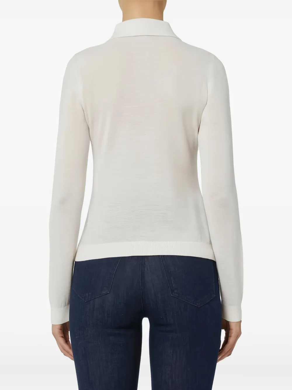 Elisabetta Franchi Geribbeld vest met shirtkraag Wit