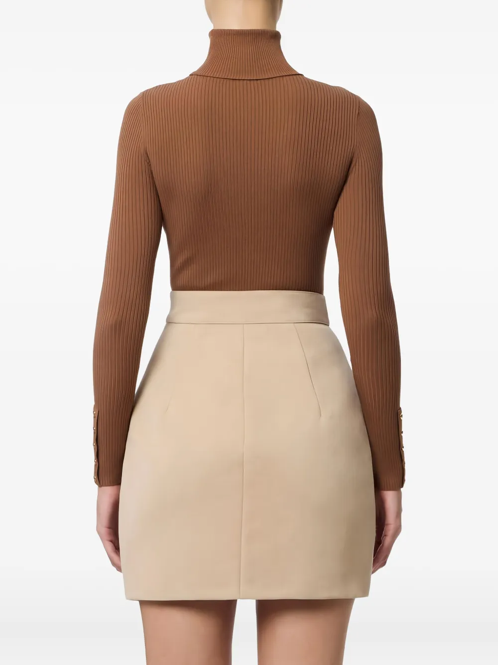 Elisabetta Franchi Geribbelde trui met borstzak Bruin