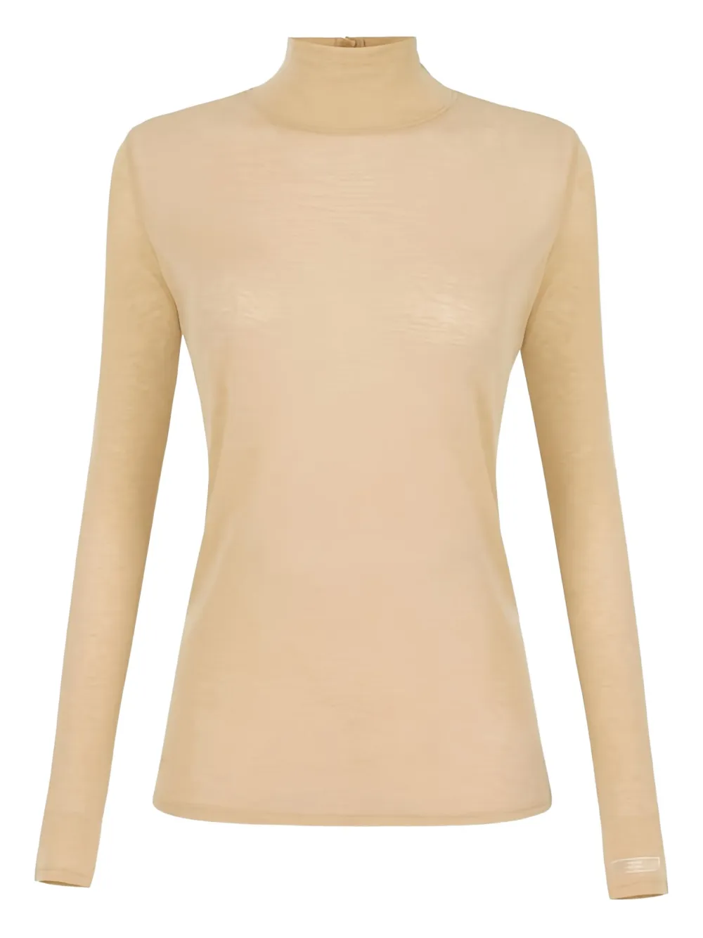 Elisabetta Franchi High-neck Button Jersey Top In Neutral