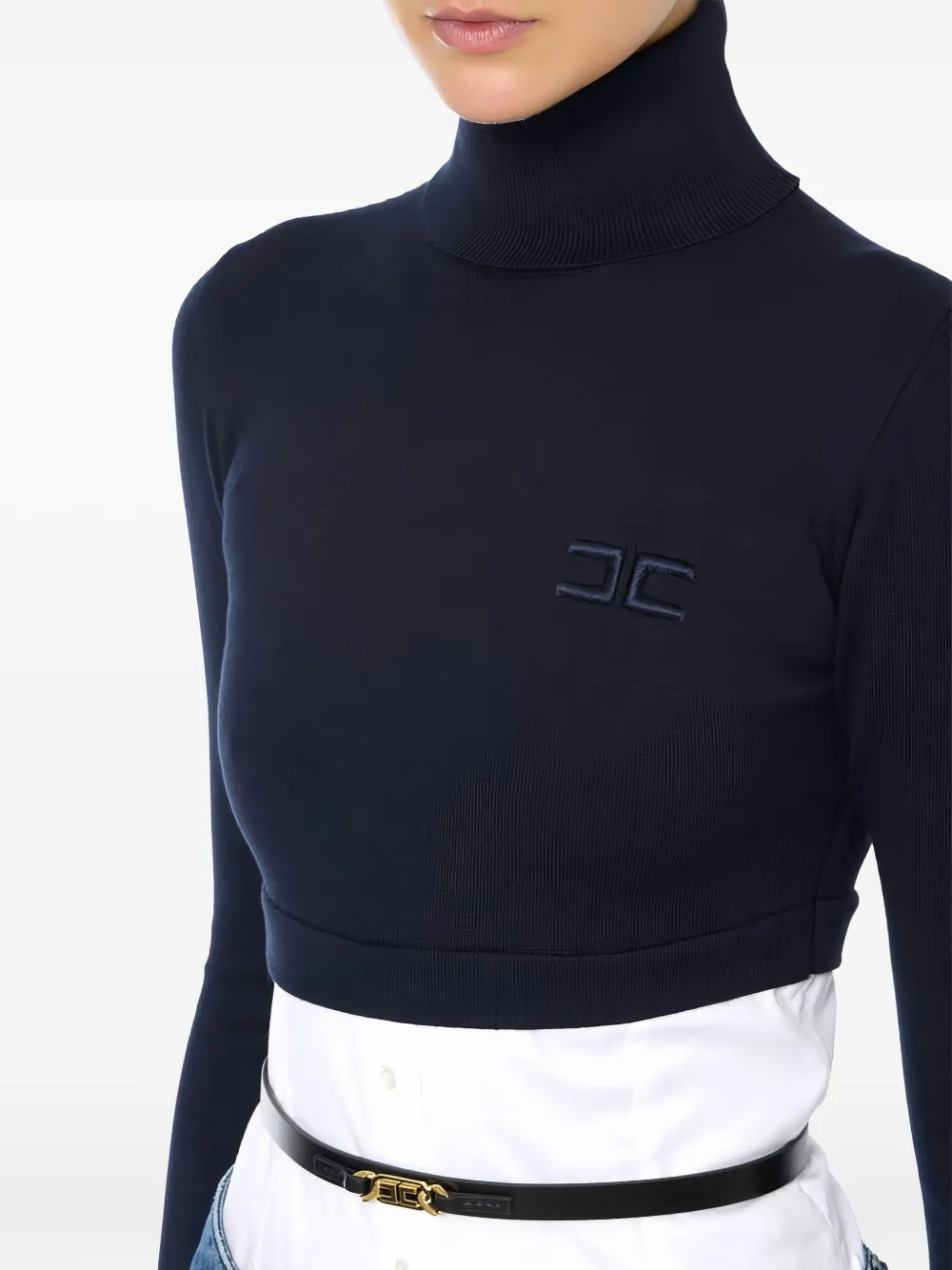 Elisabetta Franchi Coltrui met geborduurd logo Blauw