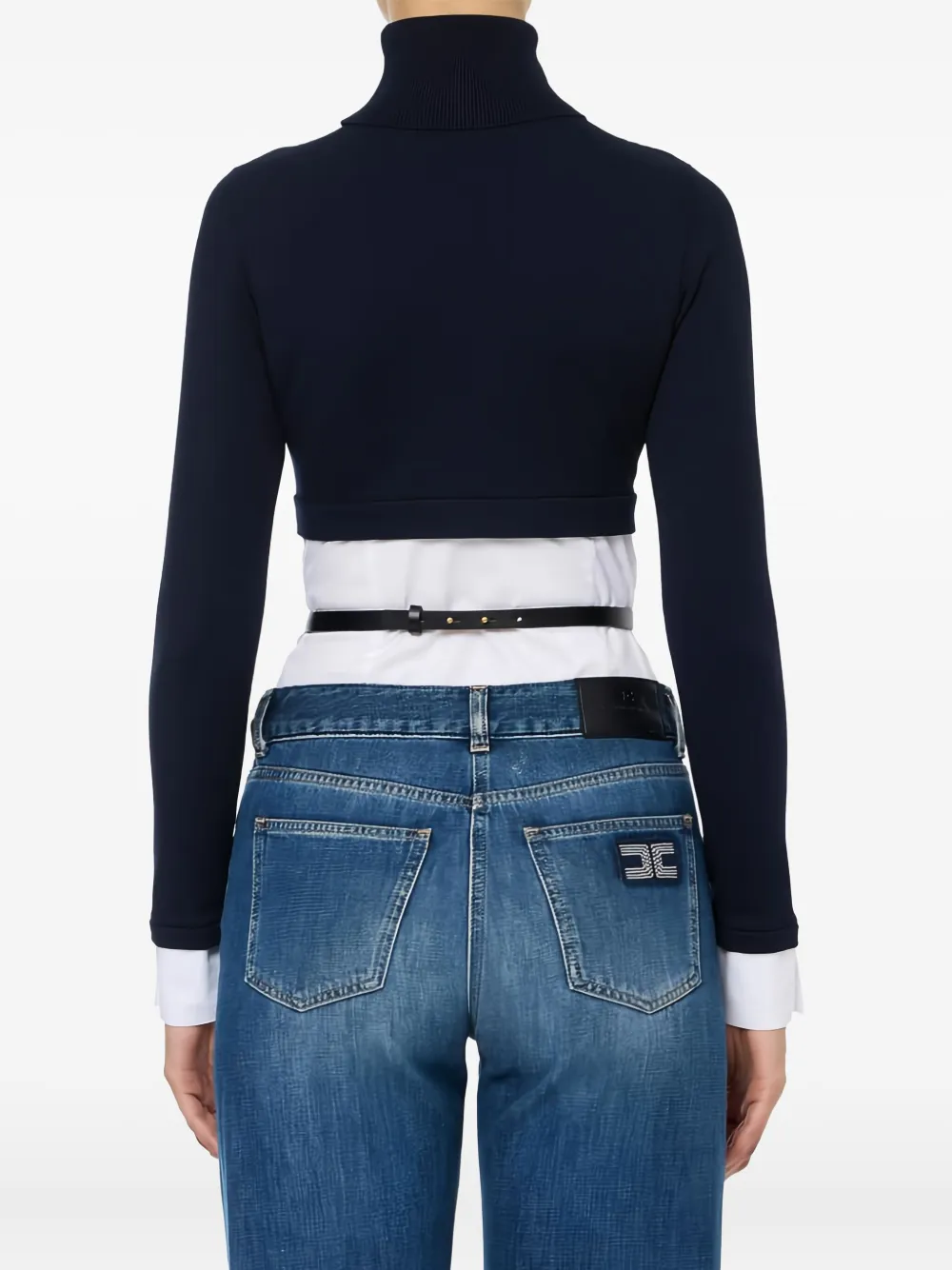 Elisabetta Franchi Coltrui met geborduurd logo Blauw