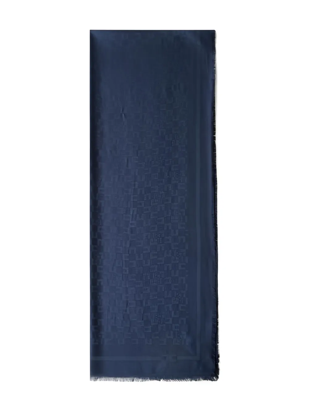 Elisabetta Franchi logo-pattern frayed-edges scarf | Blue | Image 1