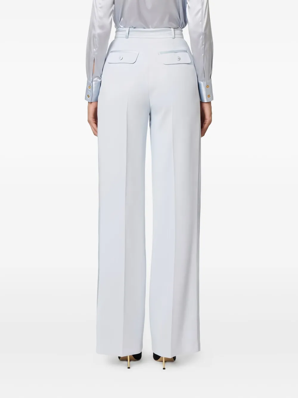 Elisabetta Franchi Tuxedo-details Waistband Trousers In White