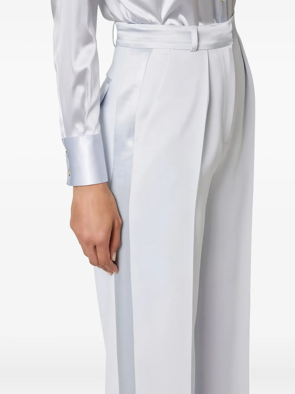 Elisabetta Franchi Tuxedo-details Waistband Trousers In White