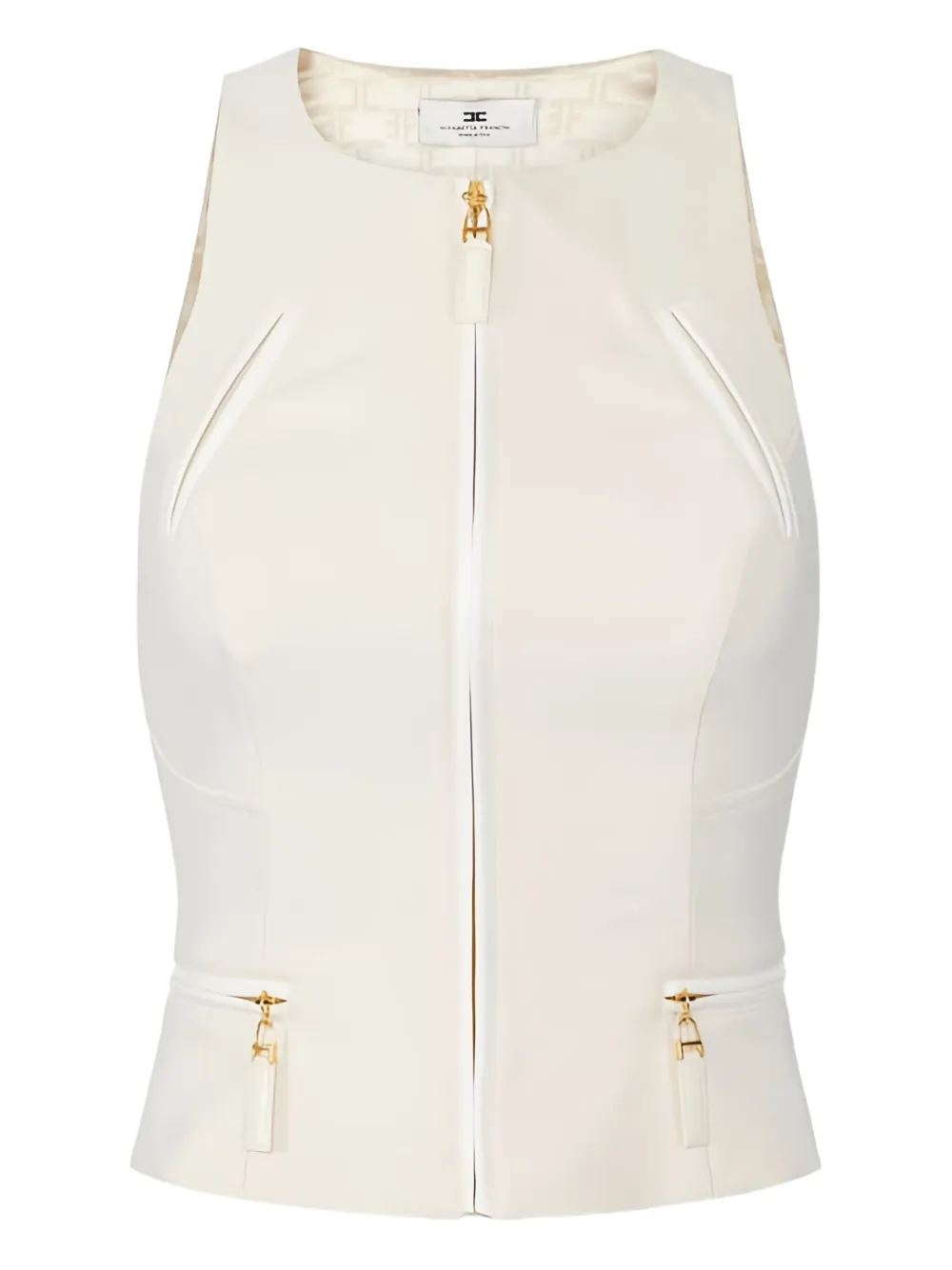 Elisabetta Franchi Double-layer Zip-up Top In Multi