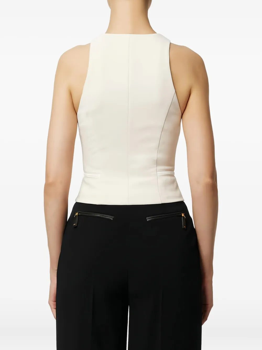 Elisabetta Franchi Gelaagde top met rits Beige