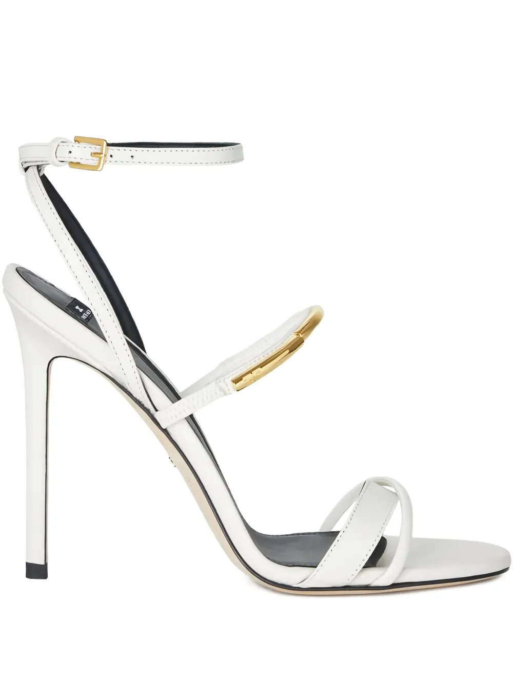 Elisabetta Franchi 105mm leather heeled sandals | White | Image 1