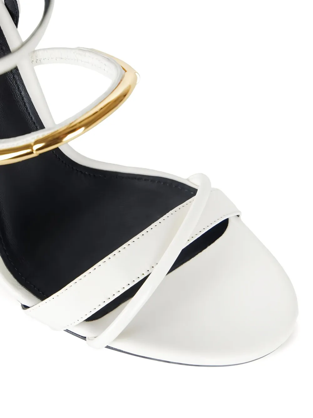 Elisabetta Franchi 105 mm leren sandalen met hak Wit