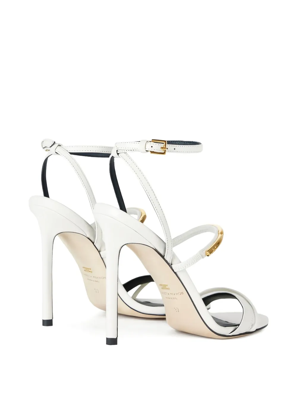 Elisabetta Franchi 105 mm leren sandalen met hak Wit