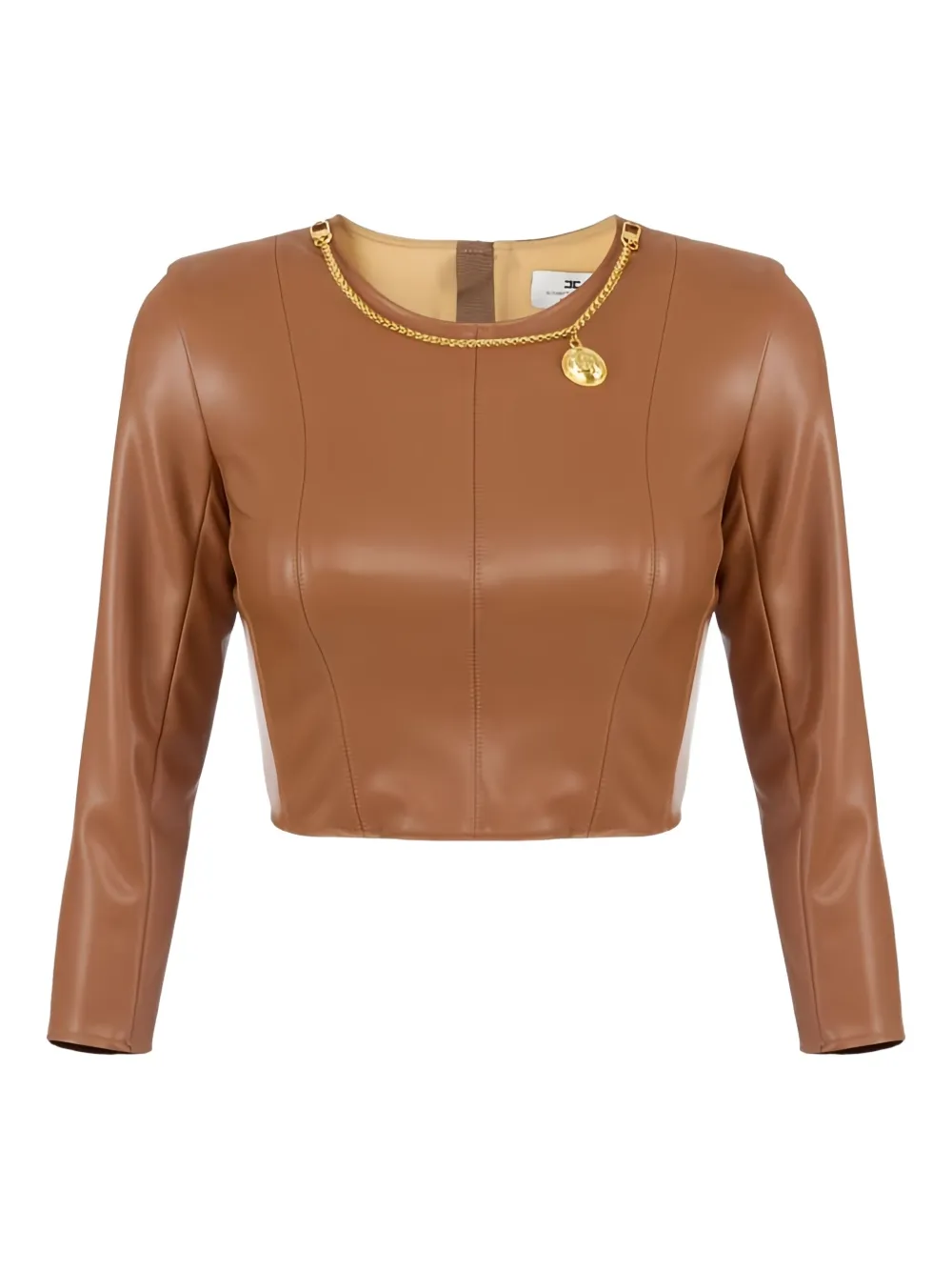 Elisabetta Franchi top con cuello redondo | marrón | Image 1