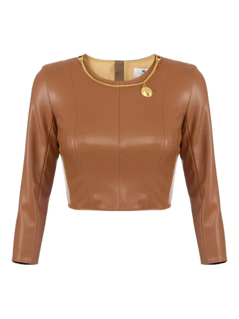 Elisabetta Franchi top con cuello redondo