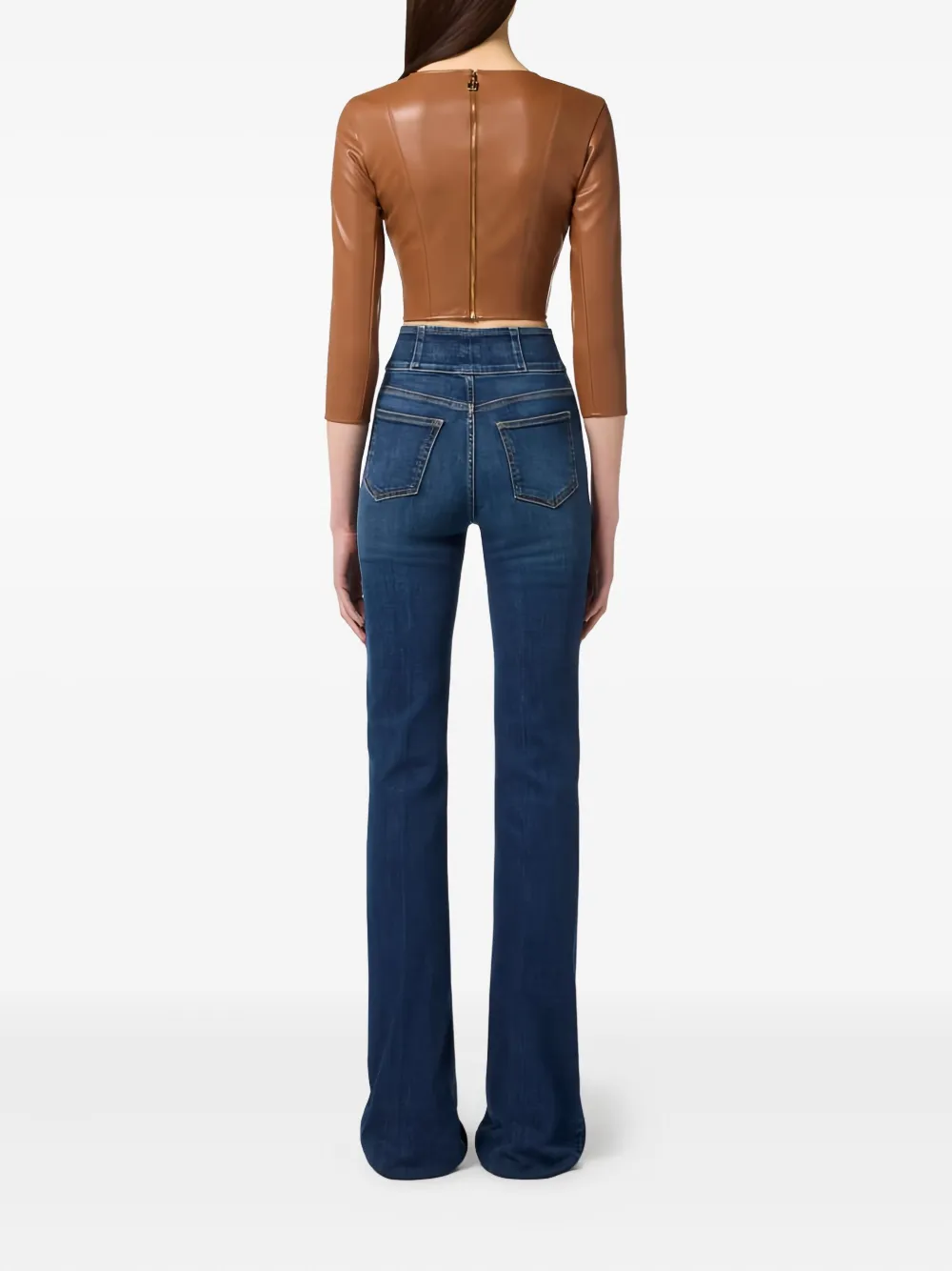 Elisabetta Franchi Top met ronde hals Bruin