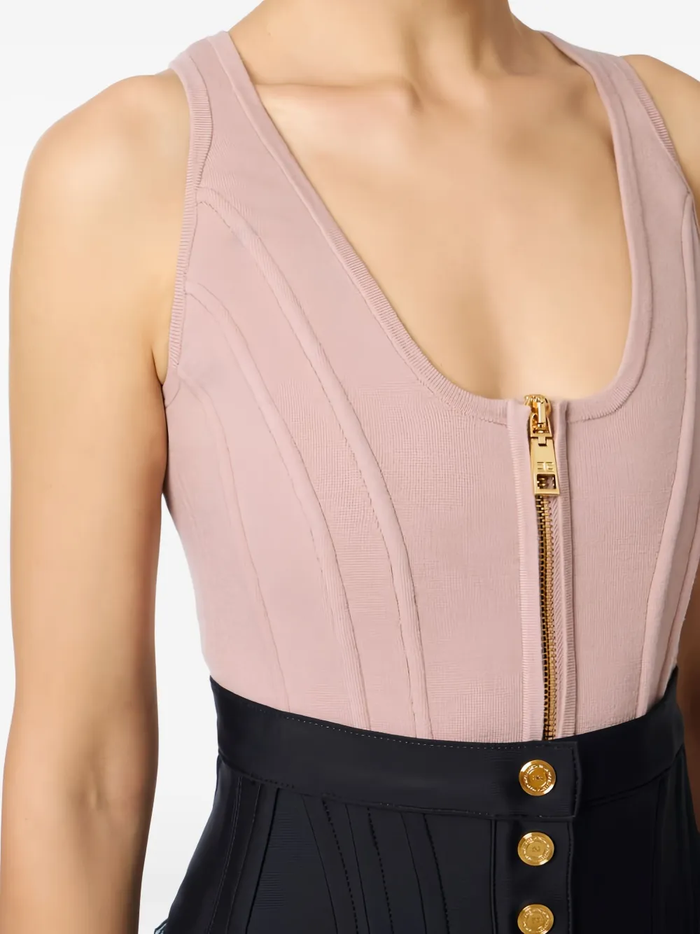 Elisabetta Franchi Geribbelde top Roze