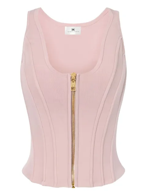 Elisabetta Franchi ribbed zip top