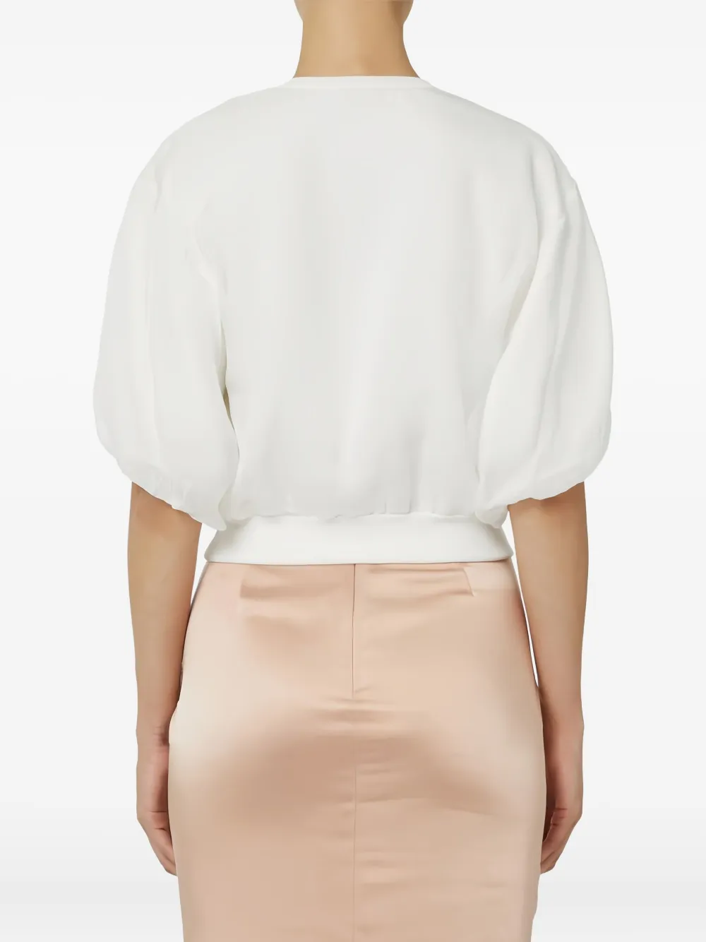 Elisabetta Franchi Vest met pofmouwen Wit